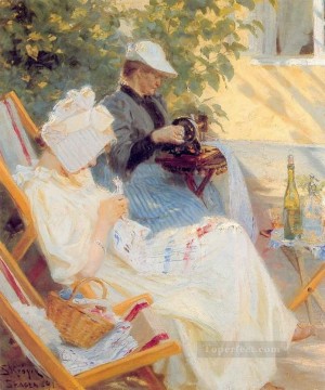 ペダー・セヴェリン・クロイヤー Painting - マリーと庭の狂気 1891 ペダー セヴェリン クロイヤー